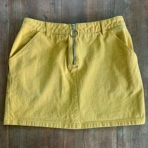 Yellow Denim Mini Jean Skirt Size Large